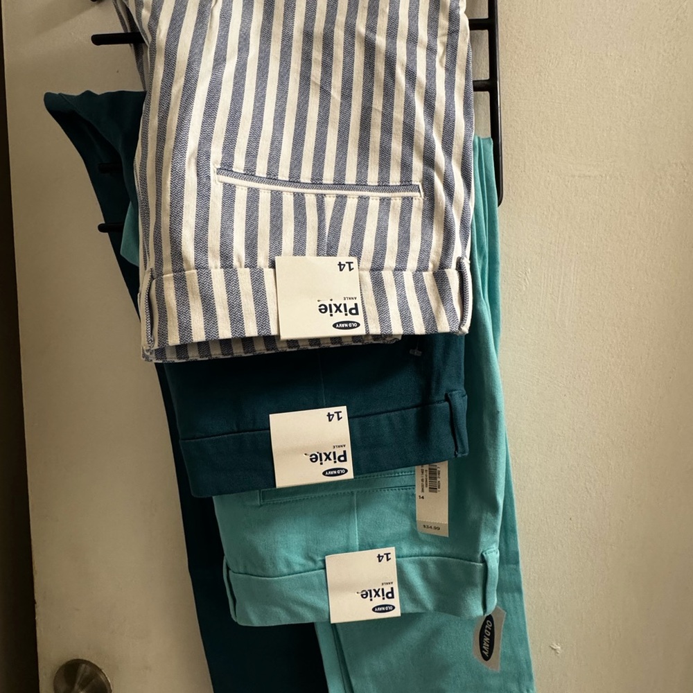 Old Navy Striped and Solid Cropped Pants